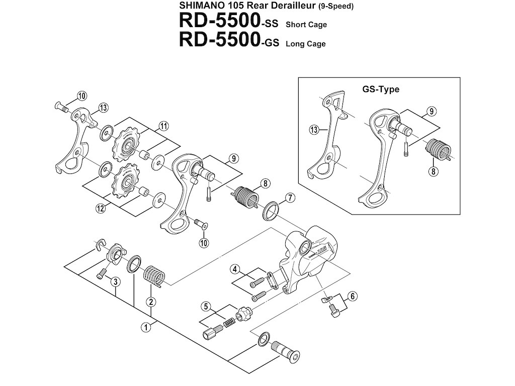 Shimano monteringsbolt for bagskifter RD-5500