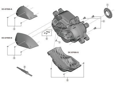 Shimano Steps dækselskruer 3 stk. til motor dæksel model DU-EP800