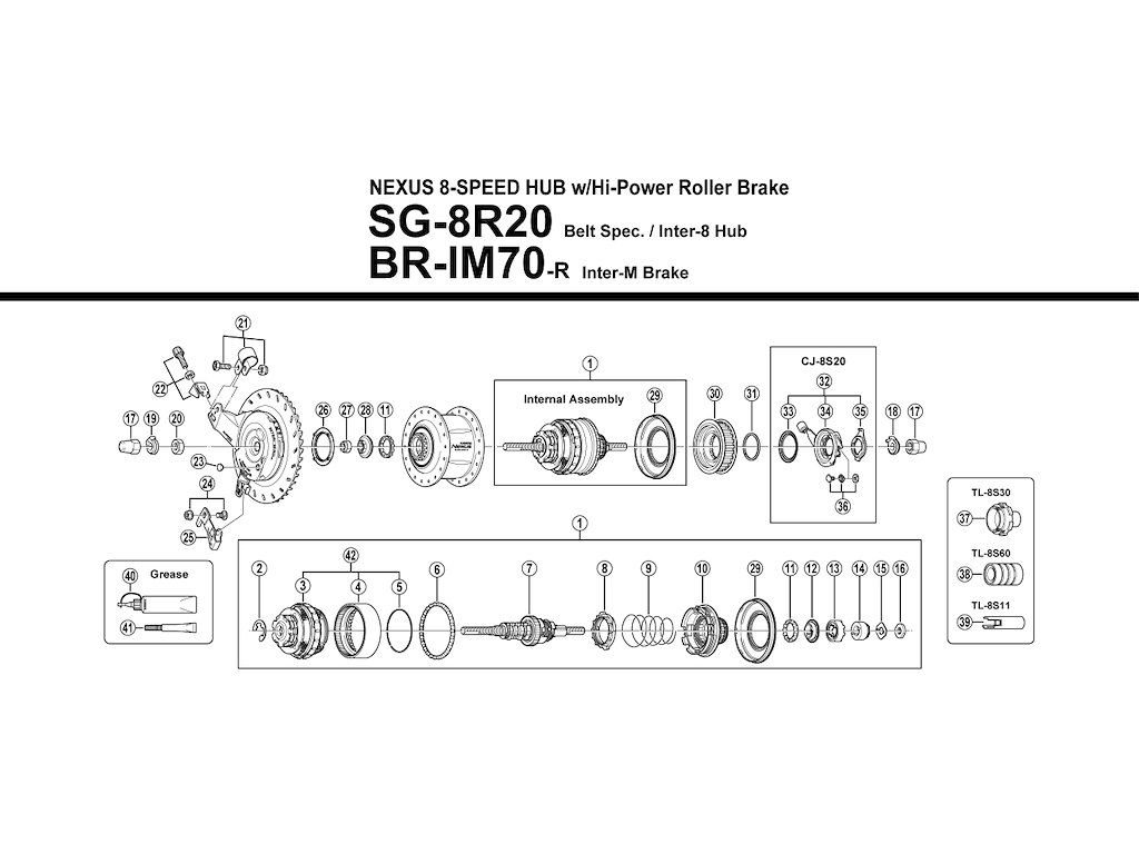 Shimano Nexus 8 - Planethjulssæt SG-8R20