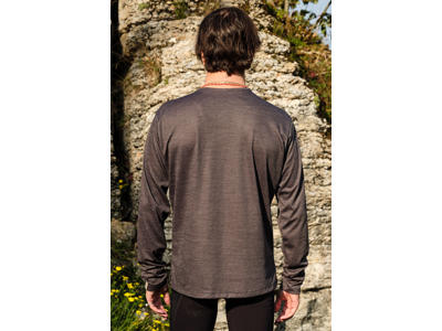 Giordana Gravel Uld T-Shirt - Lange Ærmer - Sort/Grå