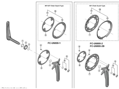 Shimano Cues bolt enhed til kranksæt model FC-U6000