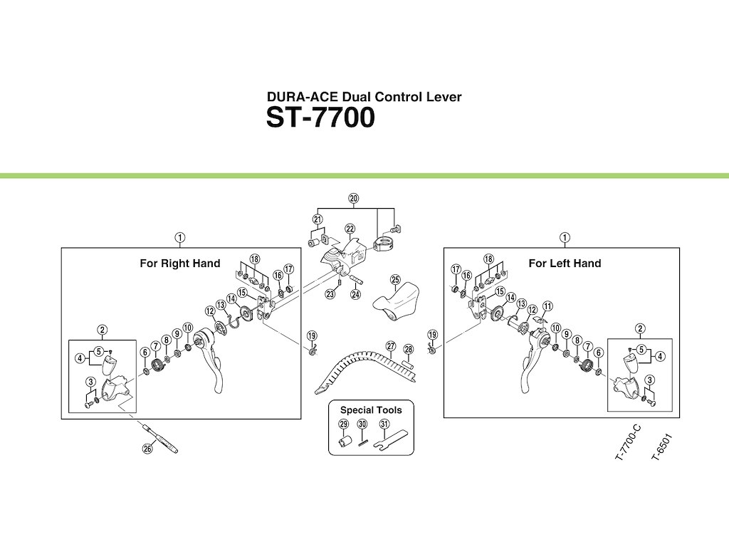 Shimano Dura ACE dæksel til højre skiftegreb model ST-7700