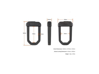 Hiplok D1000 U-Lock - Bøjlelås - Sort