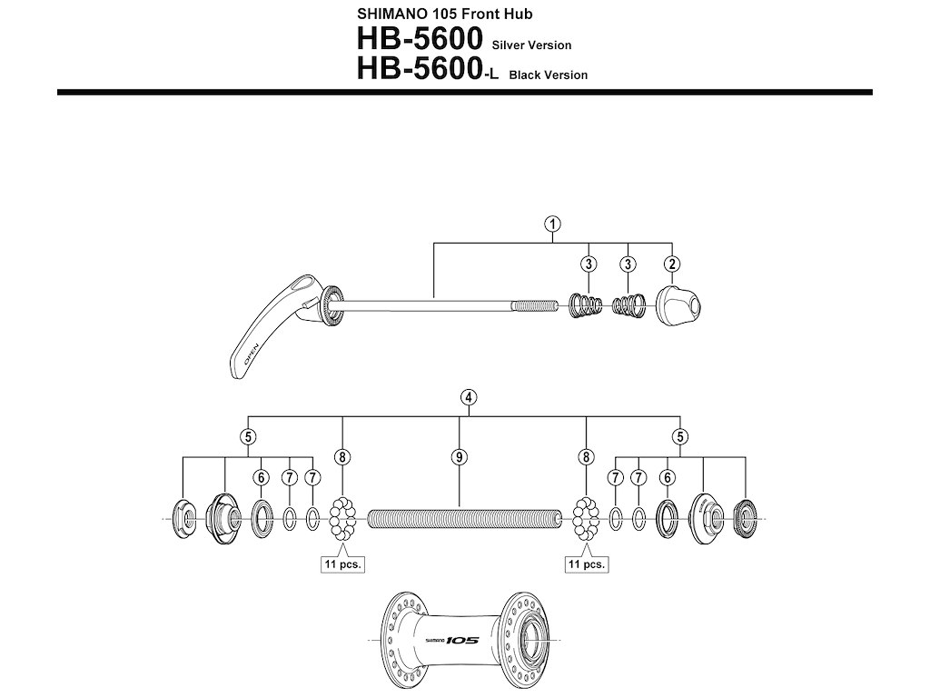 Shimano 105 - konus til fornav HB-5600
