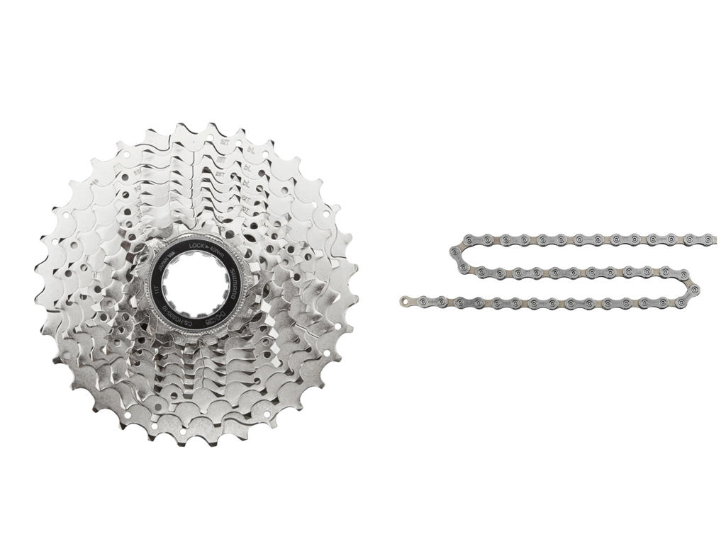 Shimano Deore/Tiagra kassette og kæde - 10 gear kassette 11/12-28/34 tands - Inkl. HG54 kæde