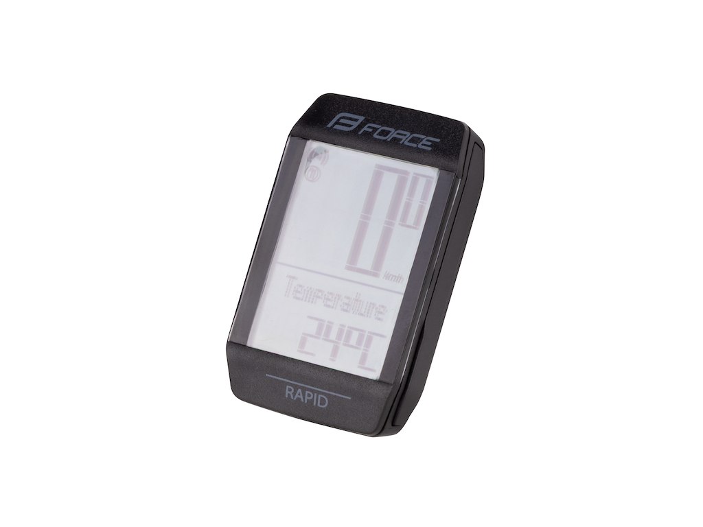 FORCE Rapid Cykelcomputer - 15 Funktioner - Wireless - Sort FORCE Rapid Cykelcomputer - 15 Funktioner - Wireless - Sort