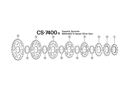 Shimano Dura Ace klinge 16 tands til UG kassette CS-7400