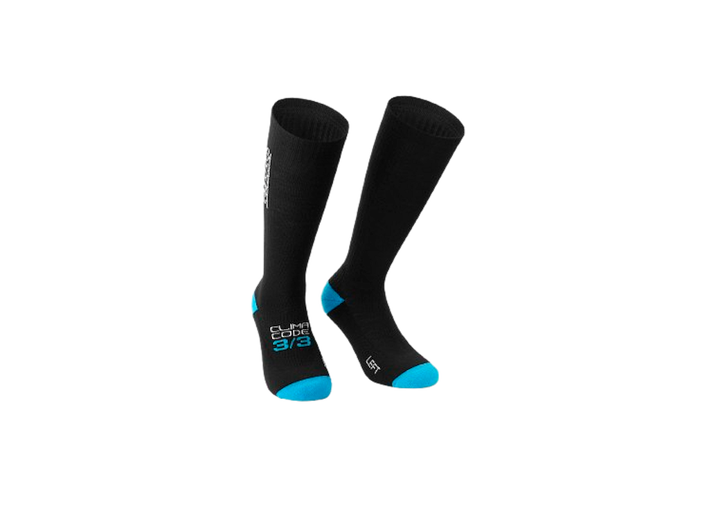 Assos Ultraz 3/3 Fugu cykelstrømper sort (Størrelse: X-Small/Small (0))