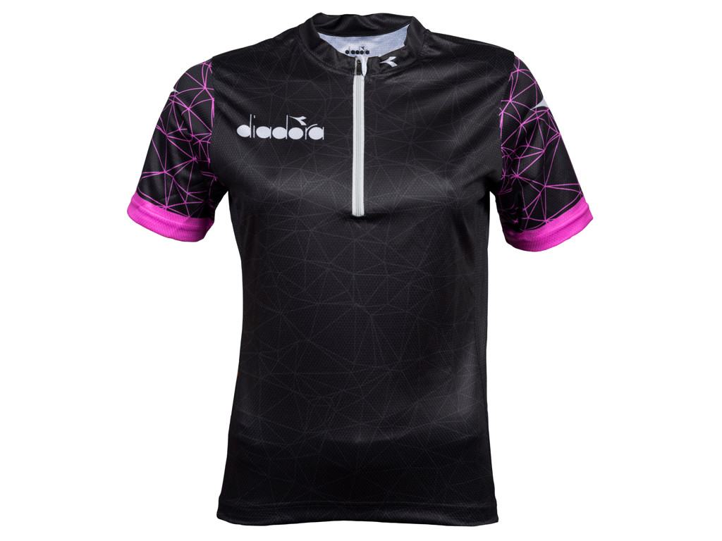 Diadora Agnes - Cykeltrøje med korte ærmer - Dame -  Sort m. Pink