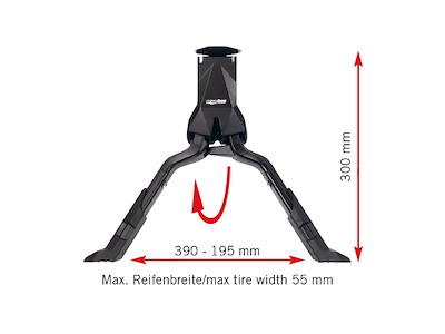 Ergotec Double Flex 3 Støtteben center 28-29" cykler - 300mm høj - Sort