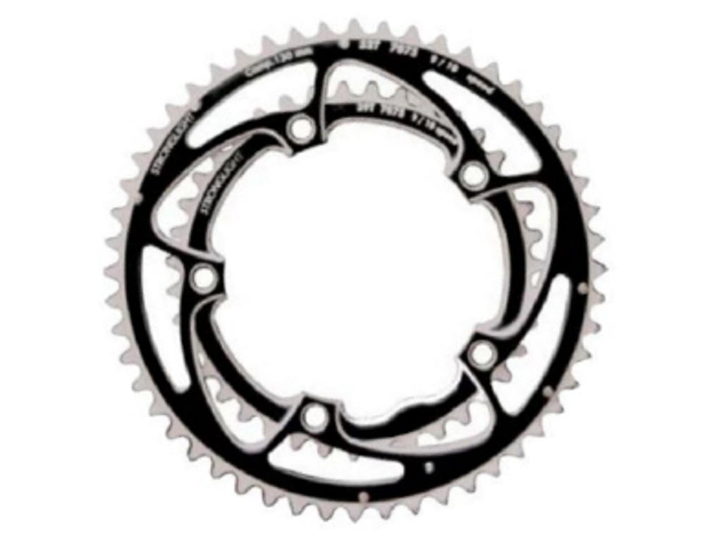Stronglight klinge - 52 tænder - ø130 - 5 huls - Zicral Alu - Sort