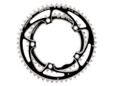 Stronglight klinge - 38 tands - ø130 - 5 huller - 9/10 speed - Zicral alu - Sort/sølv