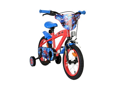 Volare Spiderman Børnecykel - 14" med støttehjul - Blå/Rød