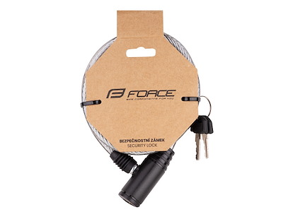 FORCE Eco spirallås med holder 120cm/8mm - Transparent