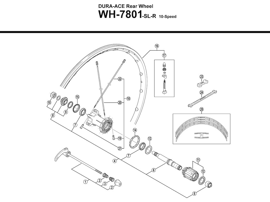 Shimano Dura Ace konus venstre til baghjul model WH-7801-SL