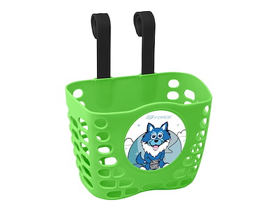 FORCE Cykelkurv til Børnecykler - Monteres på styret - Grøn med Motiv