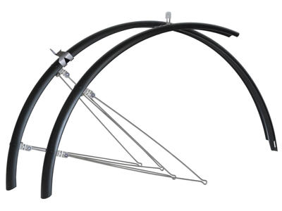 BikePartner - Skærmsæt - 700c x 37mm - Matsort - Inkl. rustfri stivere