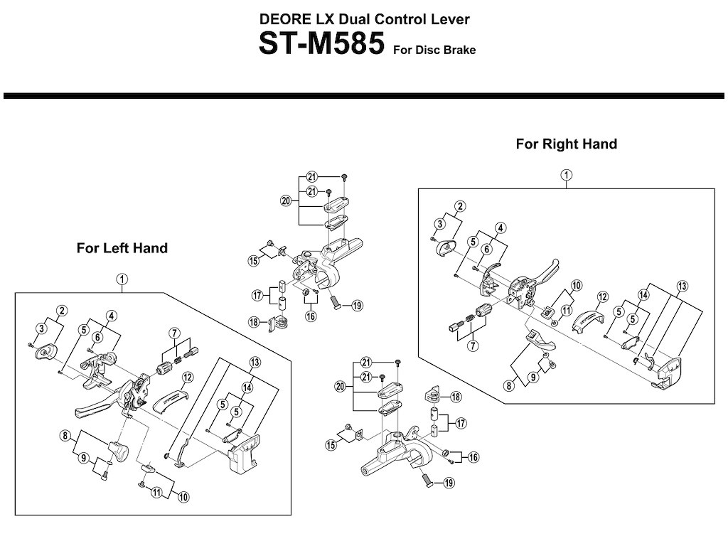 Shimano skiftegrebsenhed venstre til ST-M585