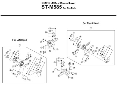 Shimano skiftegrebsenhed venstre til ST-M585