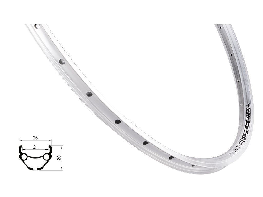 FORCE Prime fælg 700c (622x21) aluminium  36 eger huller - Fælgbremse - Sølv