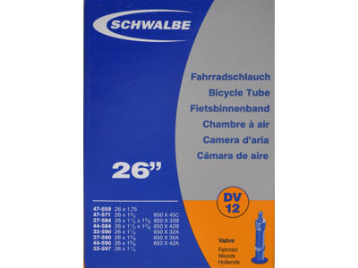 Schwalbe slange 26 x 1 3/8-2,50 med 40mm lang Dunlop ventil