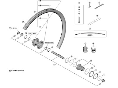 Shimano GRX eger 275,5mm lang til baghjul WH-RX880-TL-R12