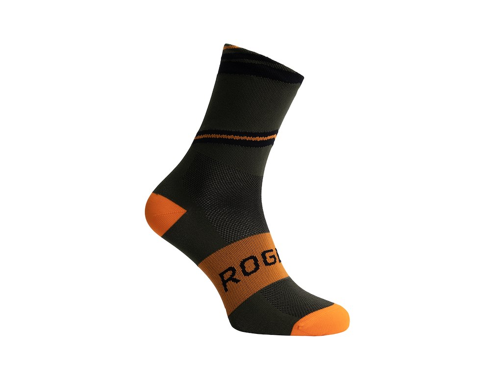 Rogelli Buzz Cykelstrømper Army Grøn / Orange Str. 36-39