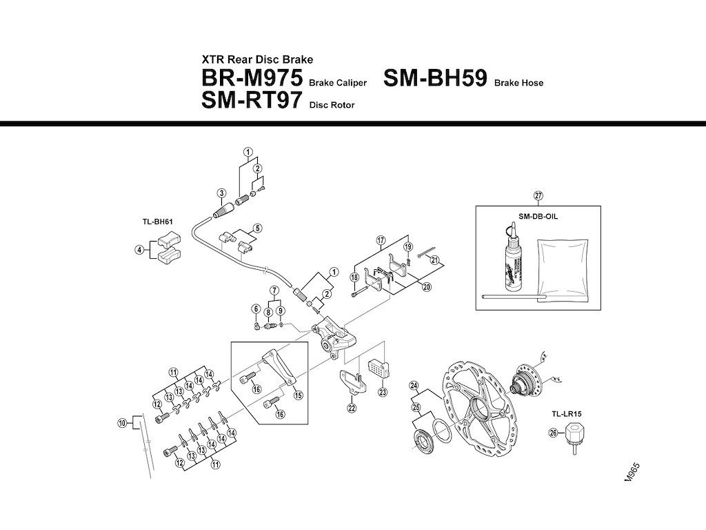 Shimano O-ring til BR-M975/M775 og BR-M555/M965