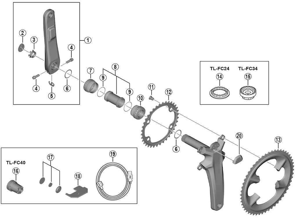 Shimano Dura Ace Power meter topdæksel til kranksæt model FC-R9200-P