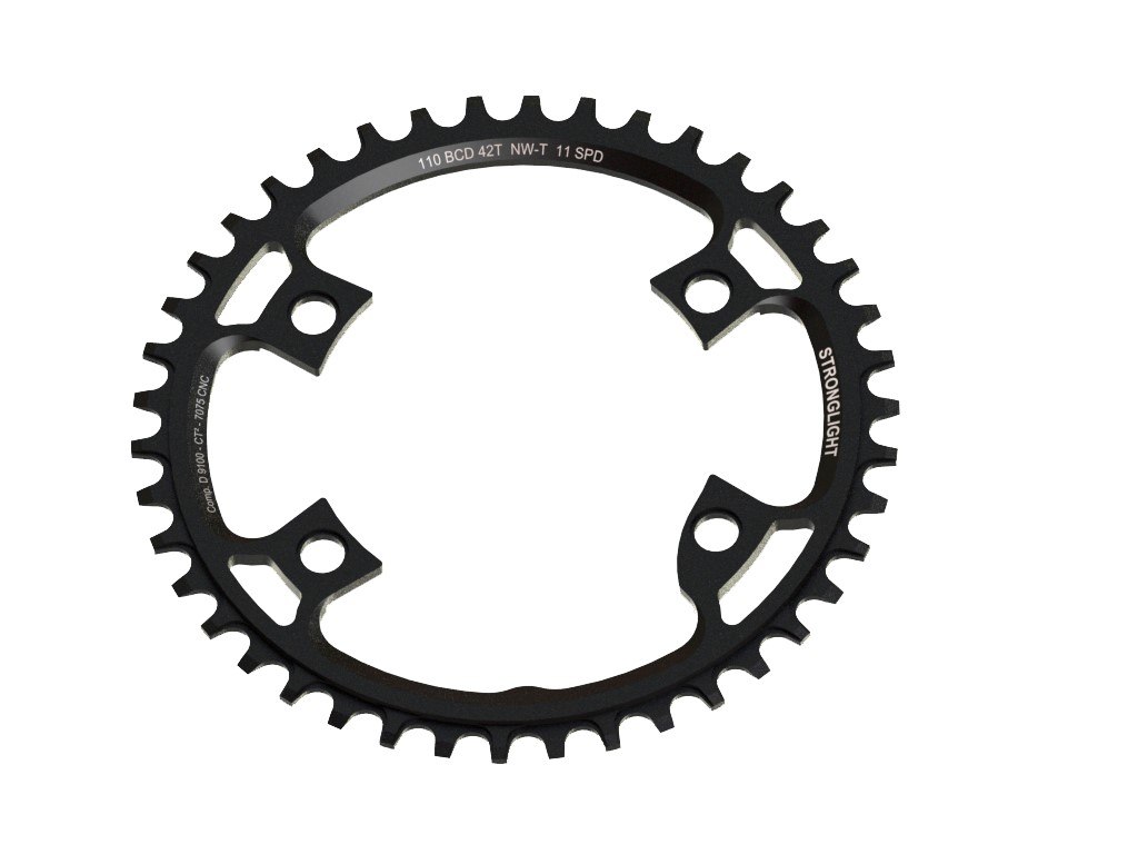 Stronglight Singlespeed Klinge 44T Ø110 Asymmetrisk 4 Hul