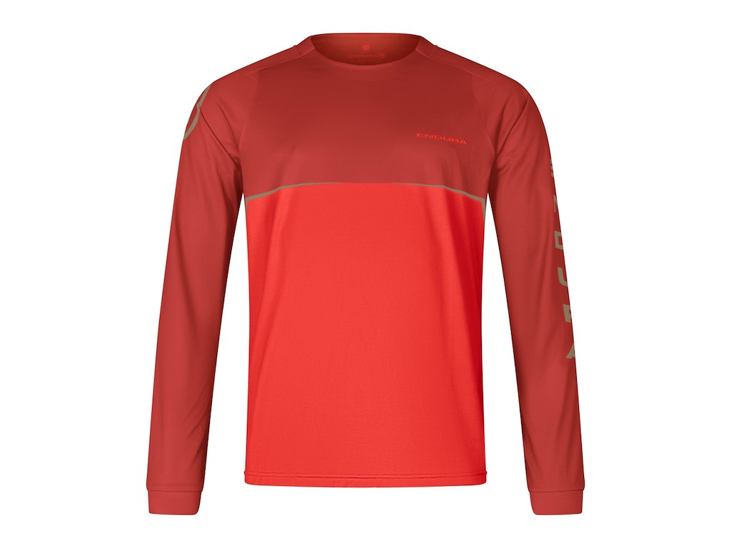 Endura - CORE PRINTED TEE - Cykeltrøje - Lange ærmer - Rød - L