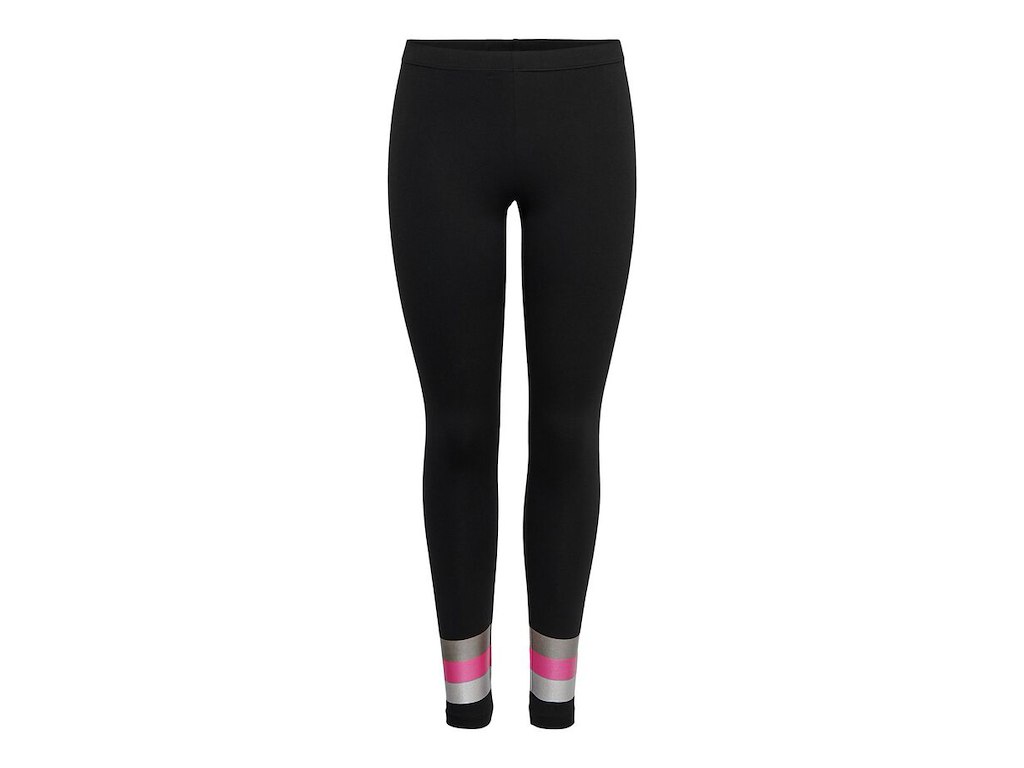 Only Play Stripe Jersey Leggings Sort Dame Str. S