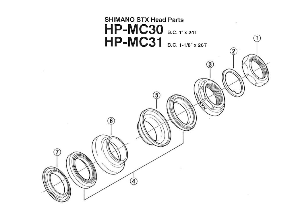 Shimano kuglering HP-MC31 - 1 stk. 1 1/8"
