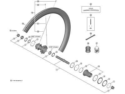 Shimano Dura Ace pakningsring venstre til baghjul model WH-R9270-C50-TU-R