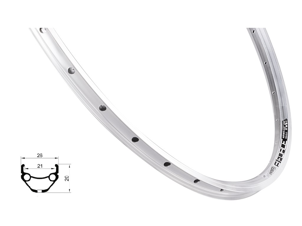 FORCE Prime fælg 700c (622x21) aluminium  32 eger huller - Fælgbremse - Sølv