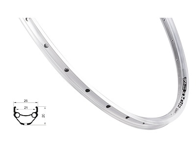 FORCE Prime fælg 700c (622x21) aluminium  32 eger huller - Fælgbremse - Sølv