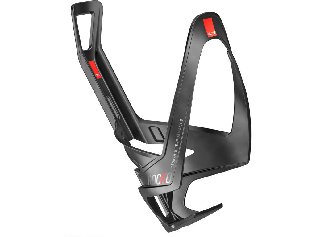 Elite Rocko Carbon - Flaskeholder - Med mat rød grafik