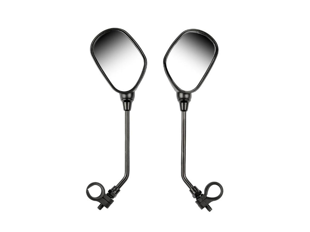 Bikepartner Universal spejlsæt - Ovalt glas m. refleks - Sort
