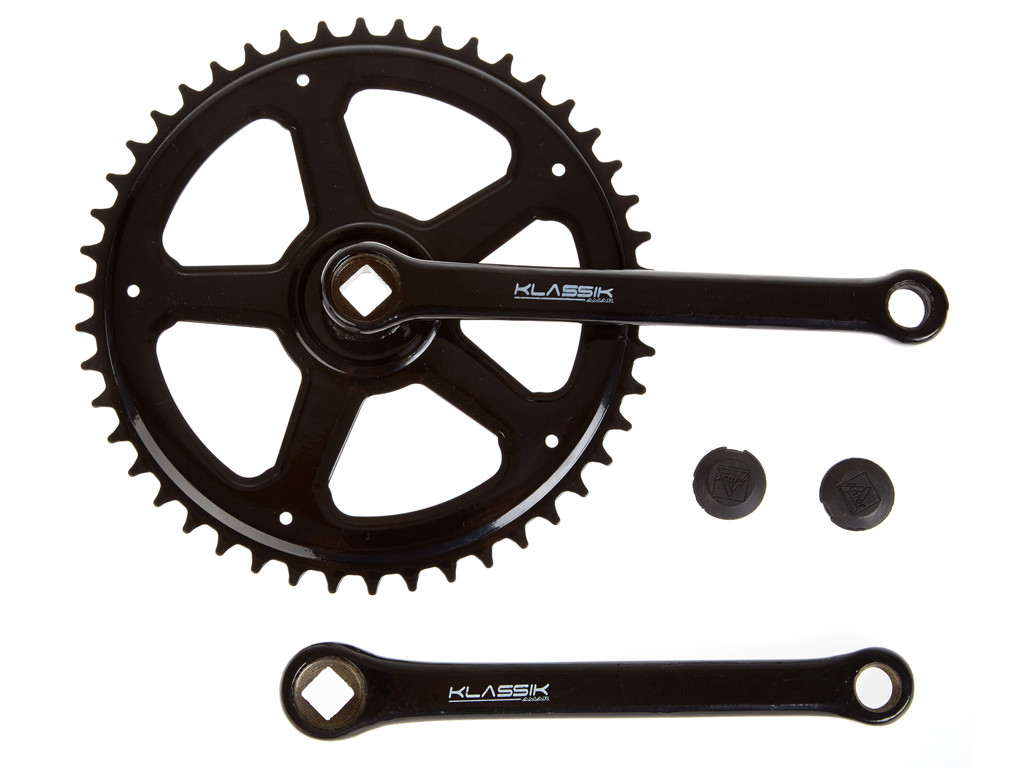 Kranksæt 46 tand stål Sort 170 mm