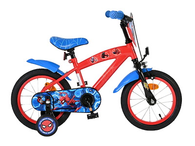 Volare Spiderman Børnecykel - 14" med støttehjul - Blå/Rød