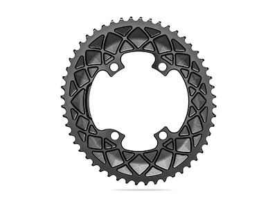 AbsoluteBlack Oval klinge 50 tands 4 huls asymmetric BCD 110mm - Shimano R9100/8000 - Sort