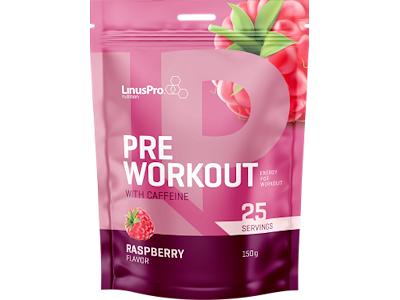LinusPro Pre Workout med Koffein - Hindbær - 150g