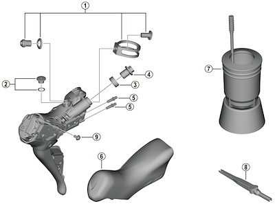Shimano Dura Ace gummiprop til skiftegreb model ST-R9270