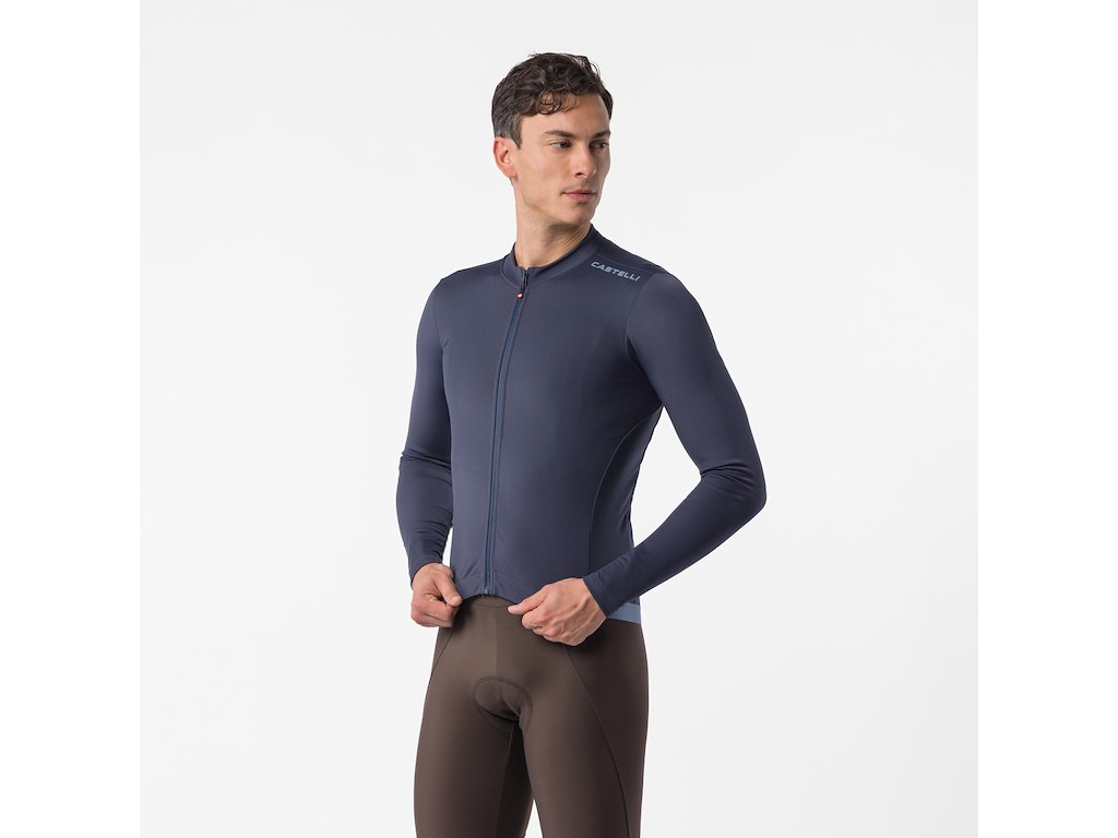 Castelli Espresso Thermal 2 Jersey - Cykeltrøje - Lange ærmer - Herre - Twilight Blue - Str. 2XL