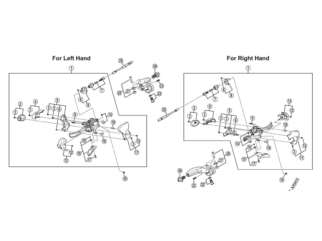 Shimano XTR greb til udløserenhed højre model ST-M960