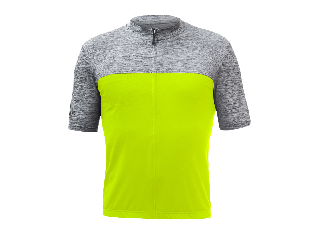 Sensor Motion - Cykeltrøje korte ærmer - Neon gul/Grå - Str. 2XL