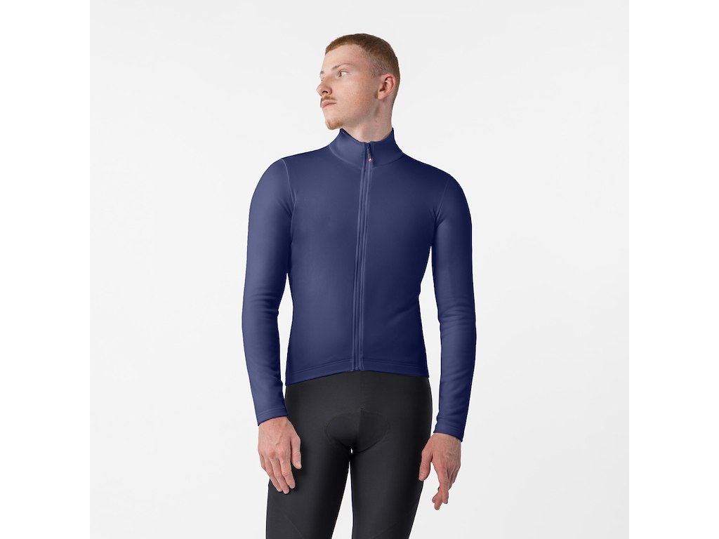 Castelli Competizione Thermal LS Jersey - Cykeltrøje - Lange ærmer - Herre - Belgian Blue - Str. S