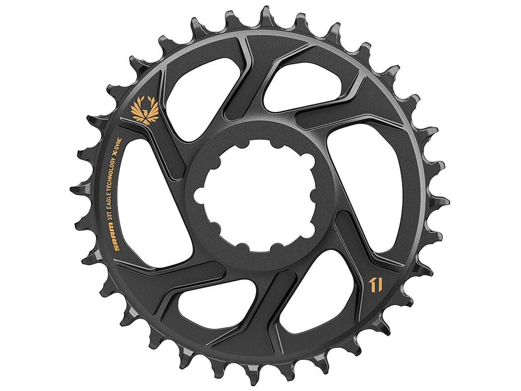 Sram Eagle - Klinge 34 tands rund - 1 x 12 gear - Direct Mount - 3 mm offset - Sort/Gold