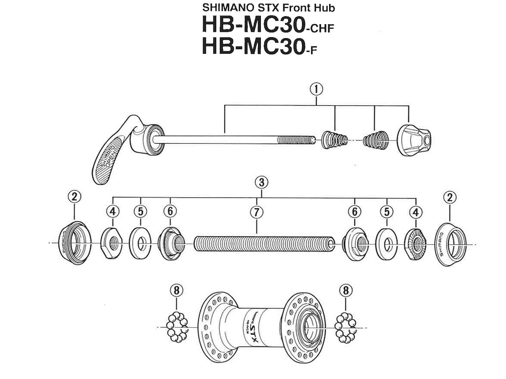Shimano aksel 108mm lang til fornav HB-MC30