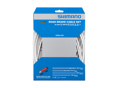 Shimano Bremsekabel sæt til road - BC-9000 Polymer coated - Hvid